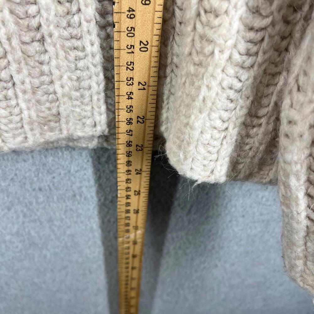 Free People Fluffy Fox knit Sweater Heavy Knit Turtleneck Beige Womens S EUC - Picture 6 of 6